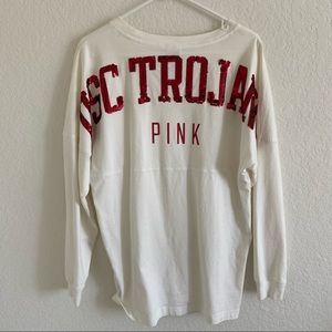 USC Trojans x VS PINK sequin long sleeve M